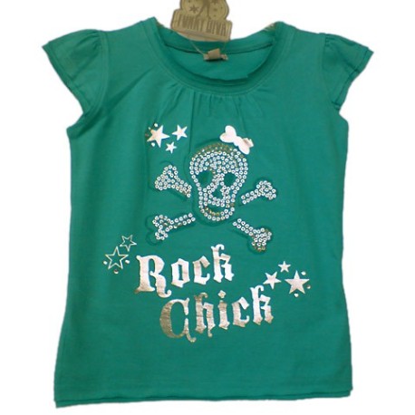Top ROCK CHIC con lentejuelas Rosa / Turquesa