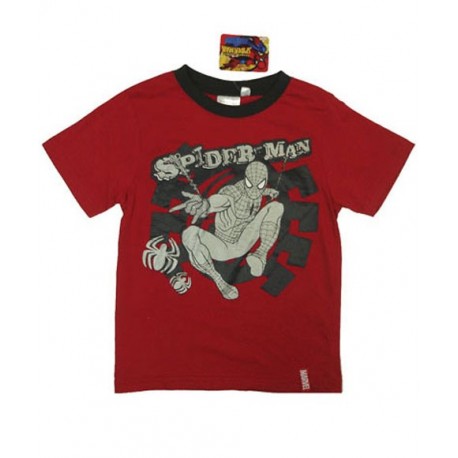 Camiseta SPIDERMAN m/c Logo Metalizado Rojo