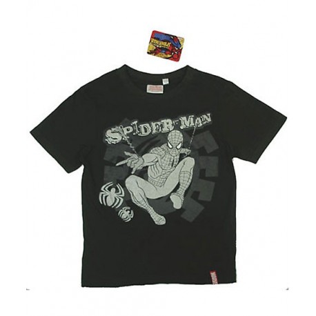 Camiseta SPIDERMAN m/c Logo Metalizado Negro