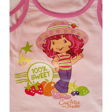 Camiseta Tarta de Fresa Doble Tirante Rosa