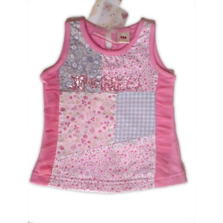 Top patchwork 3POMMES con lentejuelas y tull