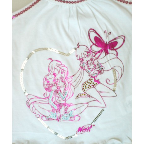 Top Tirantes Winx Club lentejuelas Blanco
