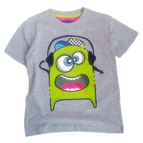 Camiseta Minoti Face Azul / Gris