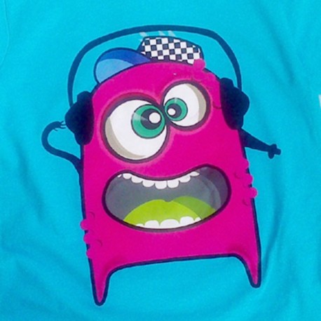 Camiseta Minoti Face Azul / Gris