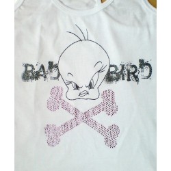 Camiseta TWEETY con brillantes Blanco BAD BIRD