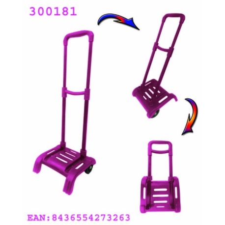 Carro Portamochilas Plegable Rosa