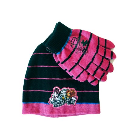 Girls Monster High Beanie Hat and Gloves Set Original