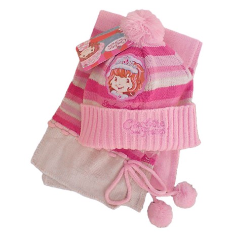 Gorro y bufanda TARTA de FRESA Rosa
