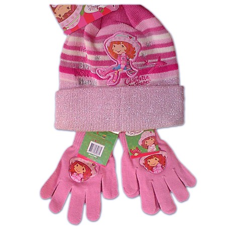 Gorro + guantes TARTA de FRESA Rosa