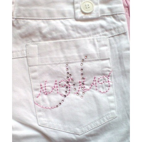 Shorts NAFNAF blanco-rosa