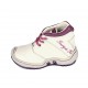 Girls Ankle Boots Real Leather Designer with Laces Beige Purple