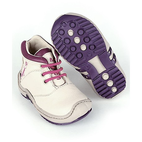 Botines Niña Piel Napa Cordones Beige Girls Real Leather Boots