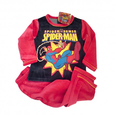 Pijama Spiderman Invierno Rojo + pulsera