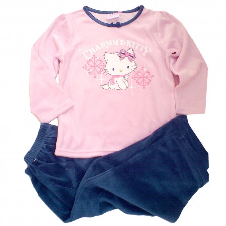 Pijama Charmmy Hello Kitty Invierno Rosa/Azul Blanco/Fuscia