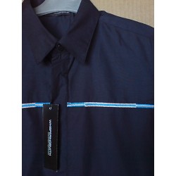 Camisa Niño Bordada Azul Marino