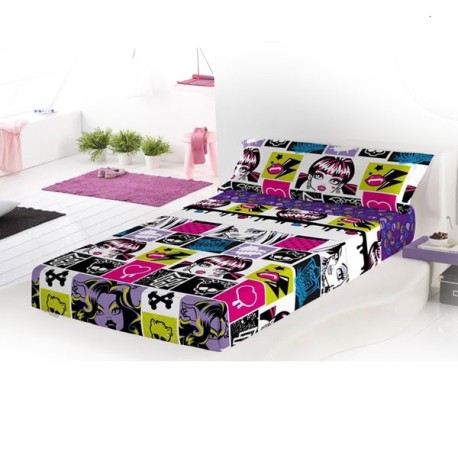 Bedding Sheets Monster Hgh Chispas Flat Fitted And Pilow