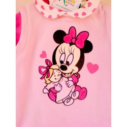 Vestido niña Minnie Terciopelo Bordado 2 piezas Baby Dress en caja
