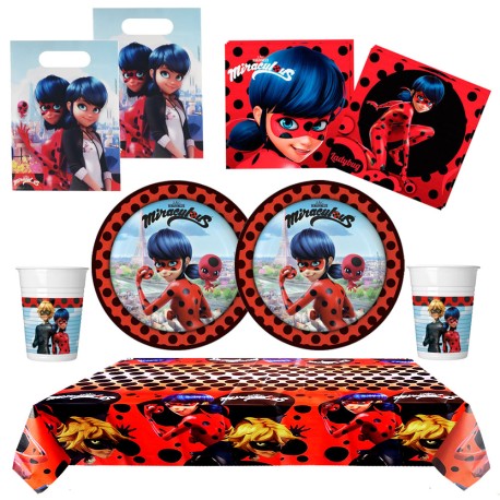 Fiesta Party Kits Miraculous Ladybug  Disney Plates Cups Napkin Baloons Piñata
