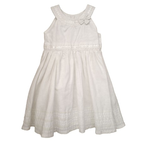 Vestido Lino con calcetines Blanco