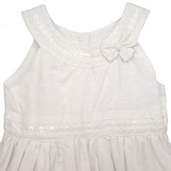 Vestido Niña Lino de Fiesta  con Lentejuelas Tallas 1 a 3 Años con Calcetines