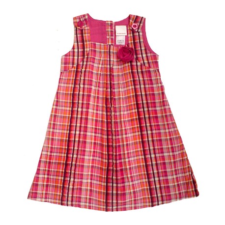 Vestido Niña con Aplique Flor Algodon 100% Tres colores 2 a 6 Años