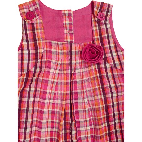 Vestido Niña con Aplique Flor Algodon 100% Tres colores 2 a 6 Años